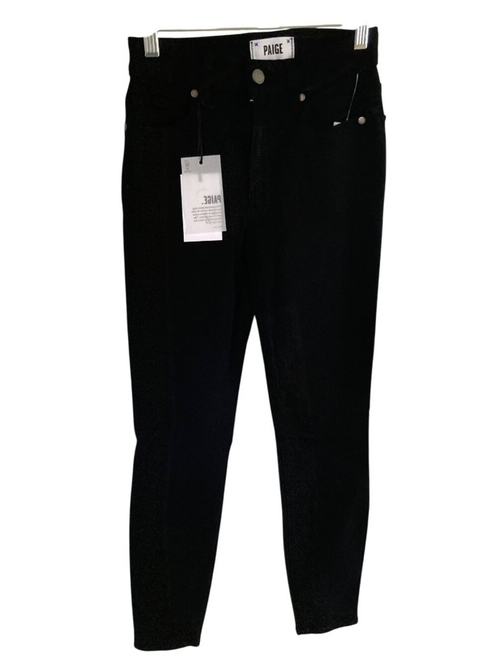 PAIGE DENIM HOXTON ANKLE Skinny Jeans Black Size 24   NWT